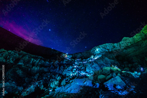 Ijen Volcano on East Java Island of Indonesia Cracked out sulfurous gases Is a very dangerous place But is an ideal tourist destination for adventurers who like excitement Like the wonders of nature