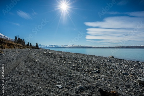 Scenic view of Lake Pukaki, South Island, New Zealand