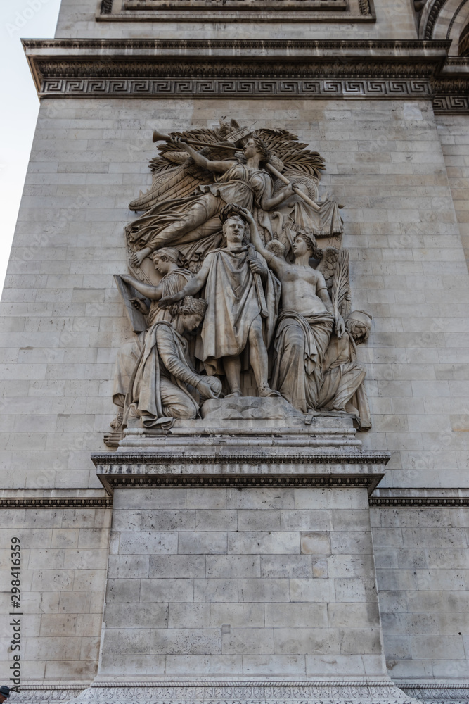 Le Triomphe de 1810 sculpture group, by Jean-Pierre Cortot on the south facade of the Arc de Triomphe de l'Étoile