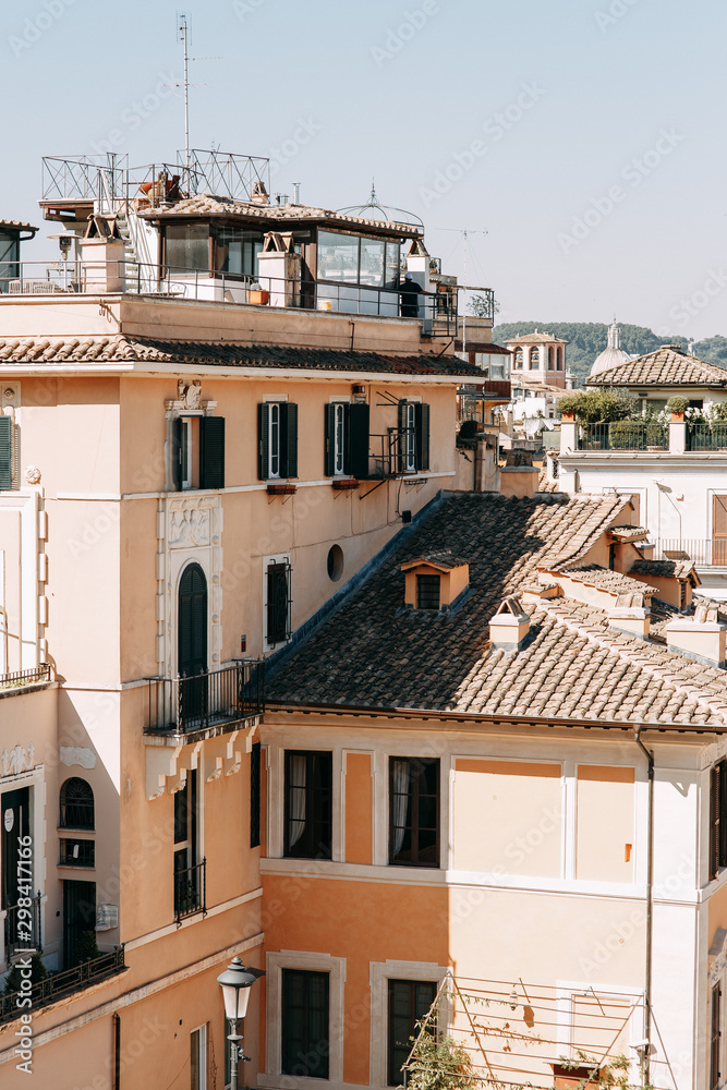 Obraz premium Architecture and buildings of old Italy. Evening panorama of the streets of Rome.