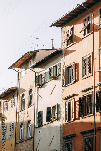 Architecture and buildings of old Italy. Evening panorama of the streets of Rome.