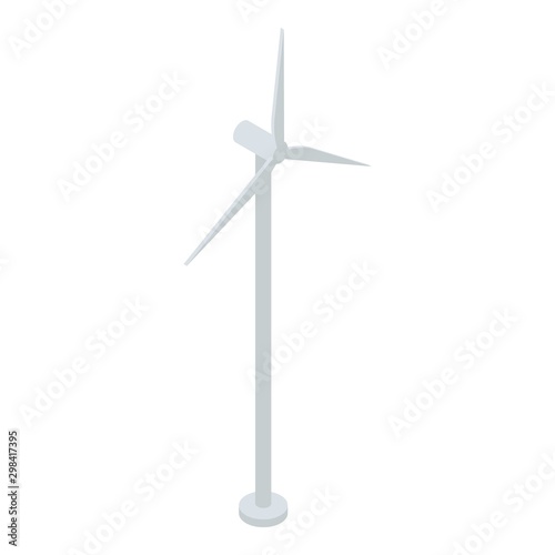 Wind turbine icon. Isometric of wind turbine vector icon for web design isolated on white background
