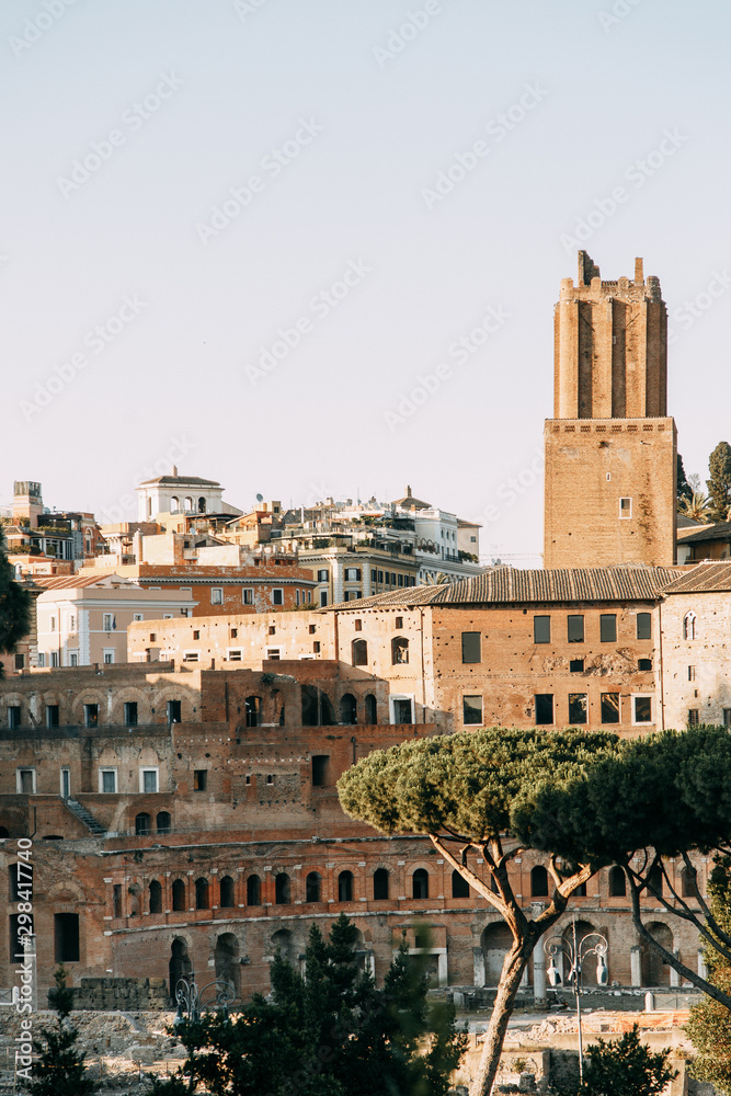 Excavations and ancient architecture of Italy. The sights of Rome in the panoramas.