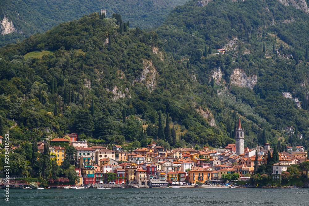 View to Varenna town on Como lake, Italy