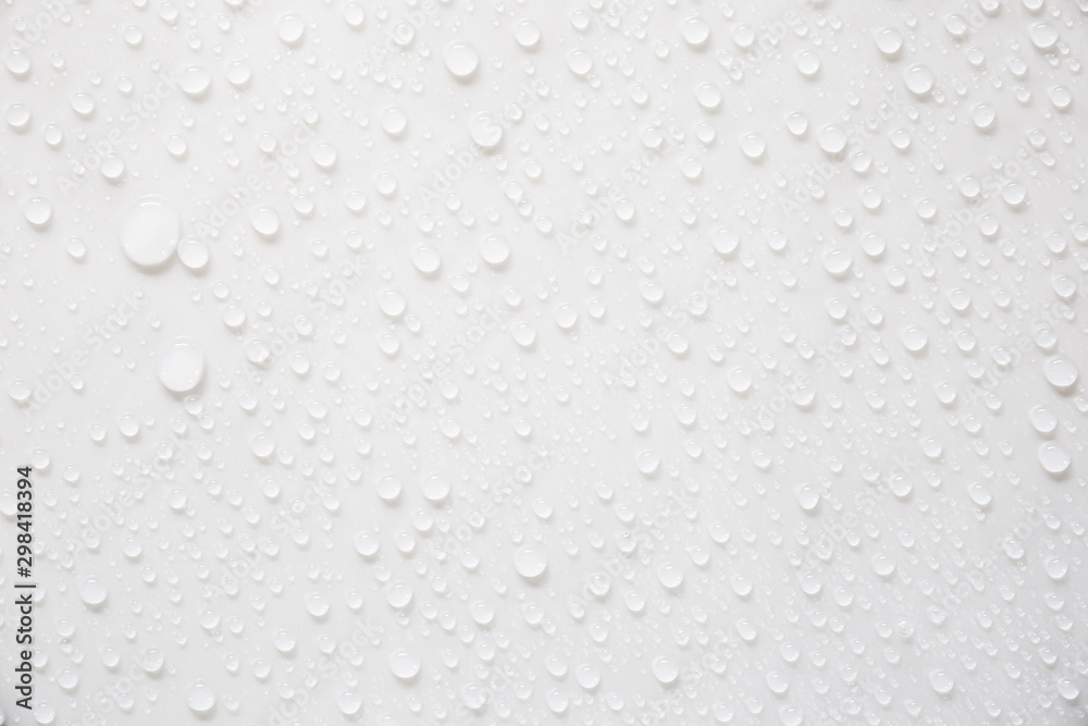 Raindrops on a grayish white background. Rainy season concept. - obrazy, fototapety, plakaty 