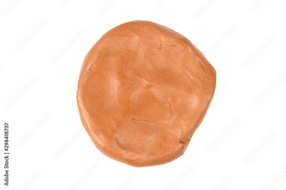 Brown plasticine isolated on white background. Brown plasticine isolated on white background.