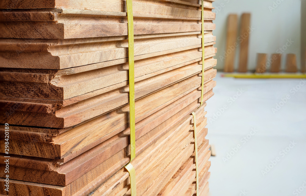 Stack of Parquet wood slice for flooring. Wood timber construction material. Stack of Parquet wood slice for flooring. Wood timber construction material.
