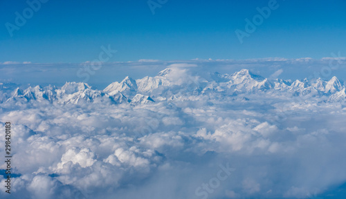 Above the clouds in Himalayas mountain range, Nepal © Glebstock