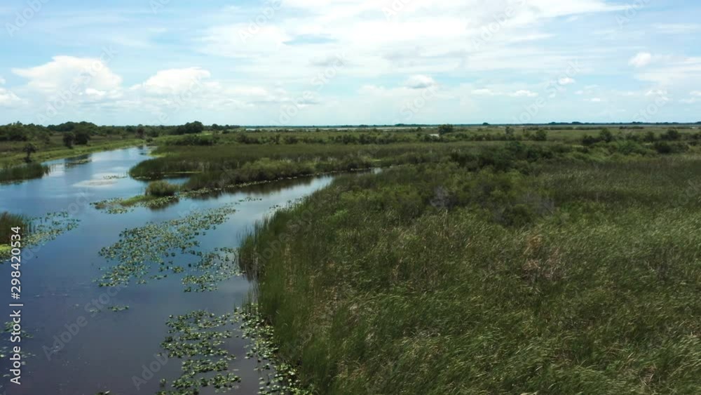 Florida Wetland flyover with great view of geometric patterns Florida Wetland flyover with great view of geometric patterns