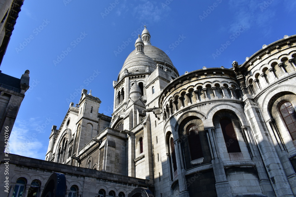 Back view of the Basilique du Sacre Coeur. Paris, France.