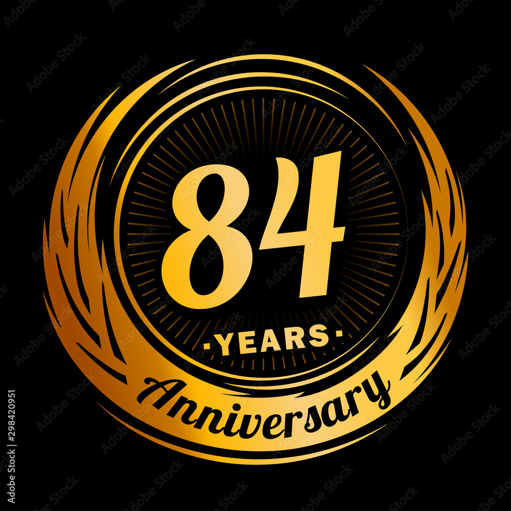 84 years anniversary. Anniversary logo design. Eighty-four years logo. 84 years anniversary. Anniversary logo design. Eighty-four years logo.