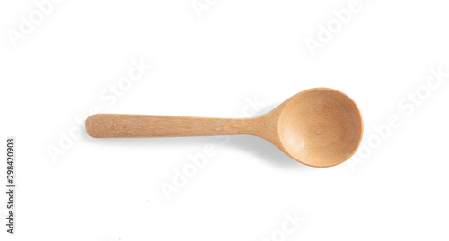 Wooden Spoon isolated on white background with clipping path.