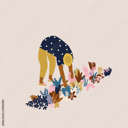 Women growing vegetables