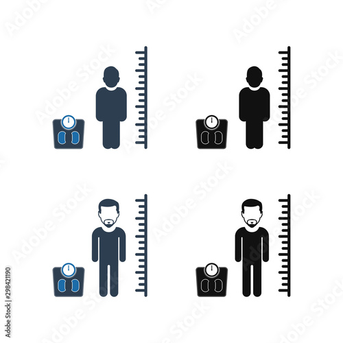 Body Mass Index Icon Set. Flat style vector EPS.