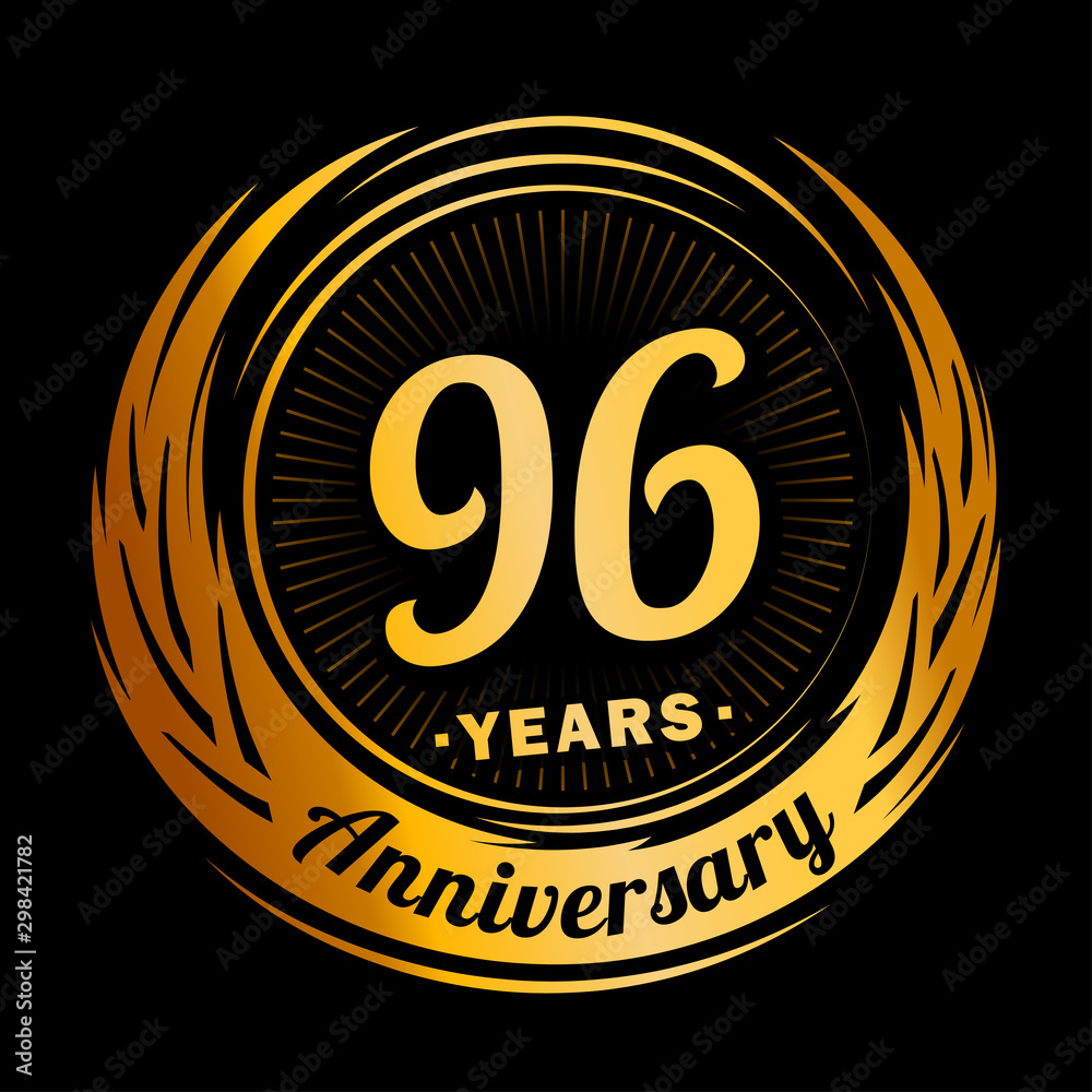 96 years anniversary. Anniversary logo design. Ninety-six years logo.