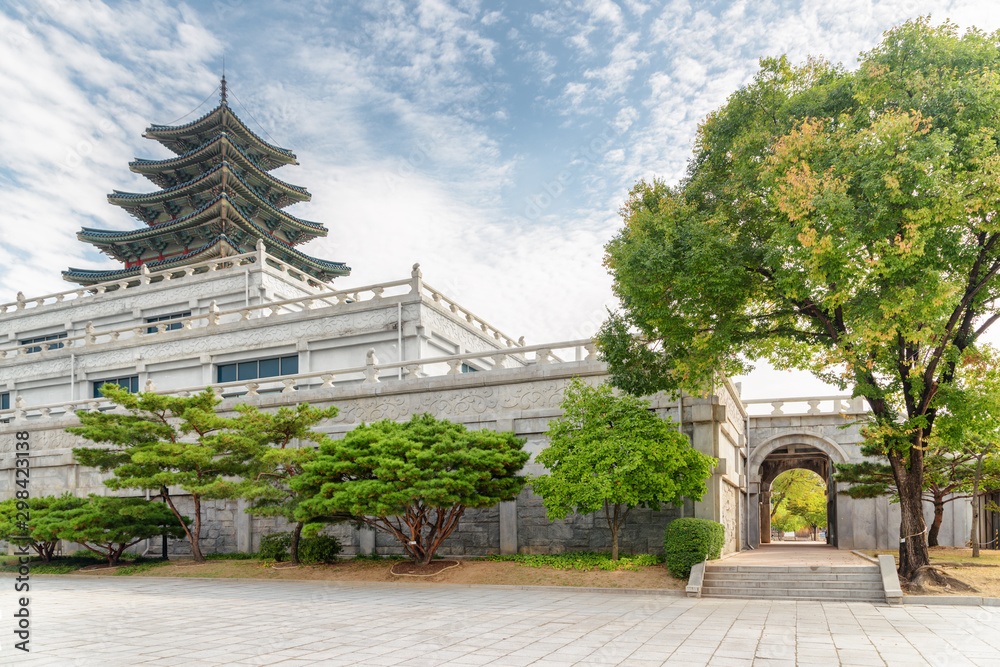 Beautiful view of the National Folk Museum of Korea, Seoul