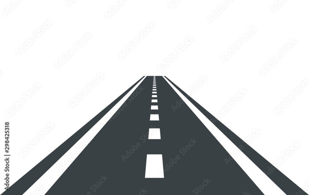 Straight road vector template isolated on background. - obrazy, fototapety, plakaty 
