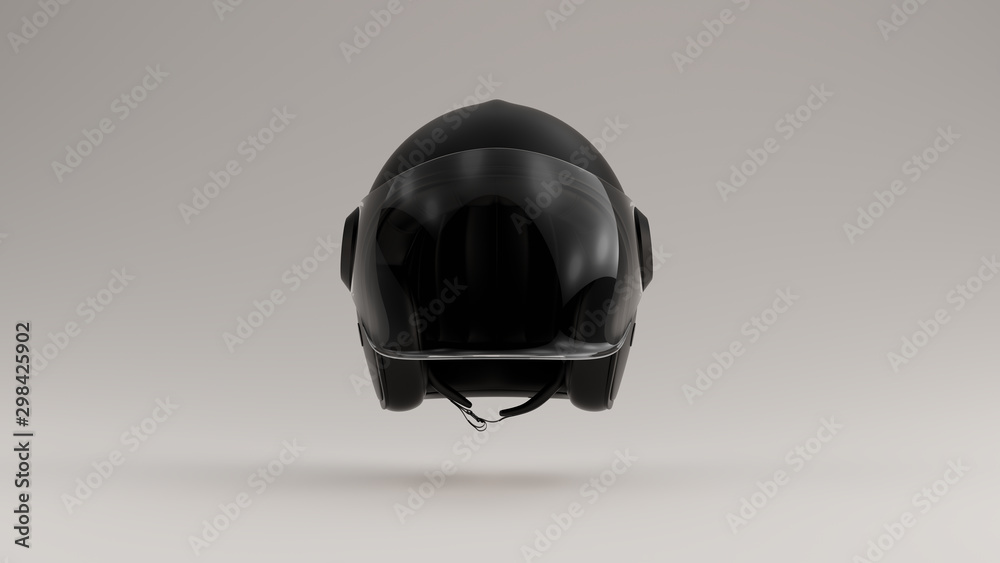 Fototapeta premium Black Motorcycle Helmet Full Faced Visor 3d illustration 3d render