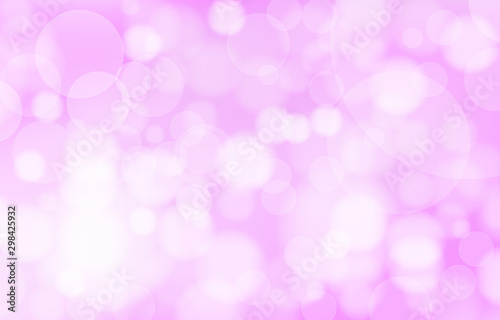 Bokeh on the pink background. Vector blur abstract texture with lot of bubble