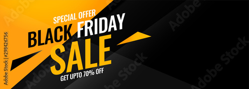 black friday yellow and black abstract sale banner photo
