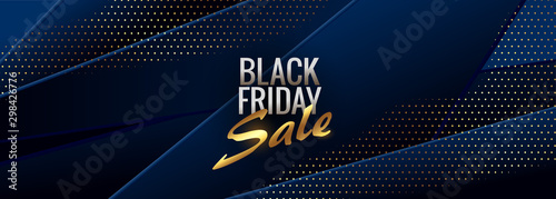 abstract blue black friday stylish banner design