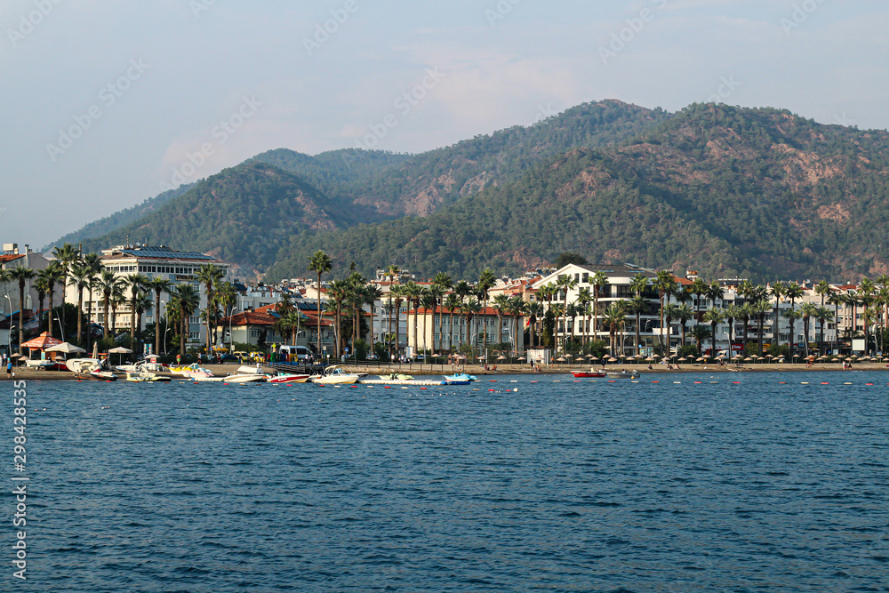 Marmaris coast line, visible from the sea