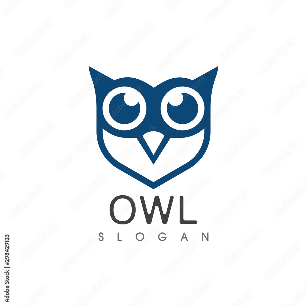 Owl bird illustration logo template vector