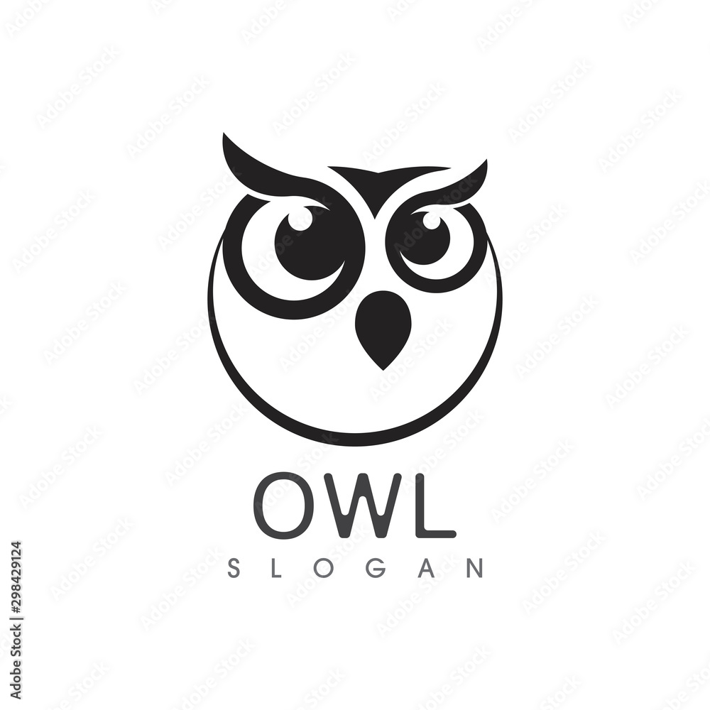 Owl bird illustration logo template vector Owl bird illustration logo template vector