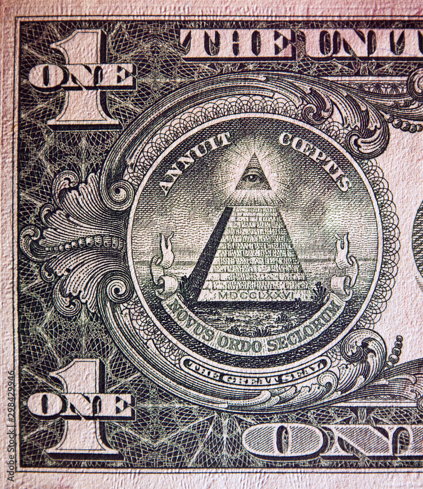 Dollar bill, close up view