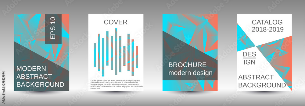 Fototapeta premium A set of modern abstract covers.
