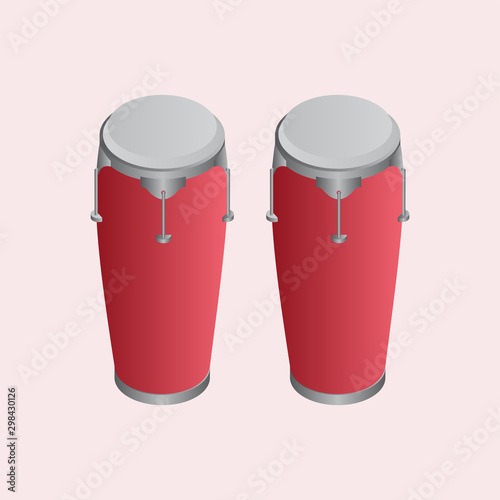 3D illustration of conga drums element.