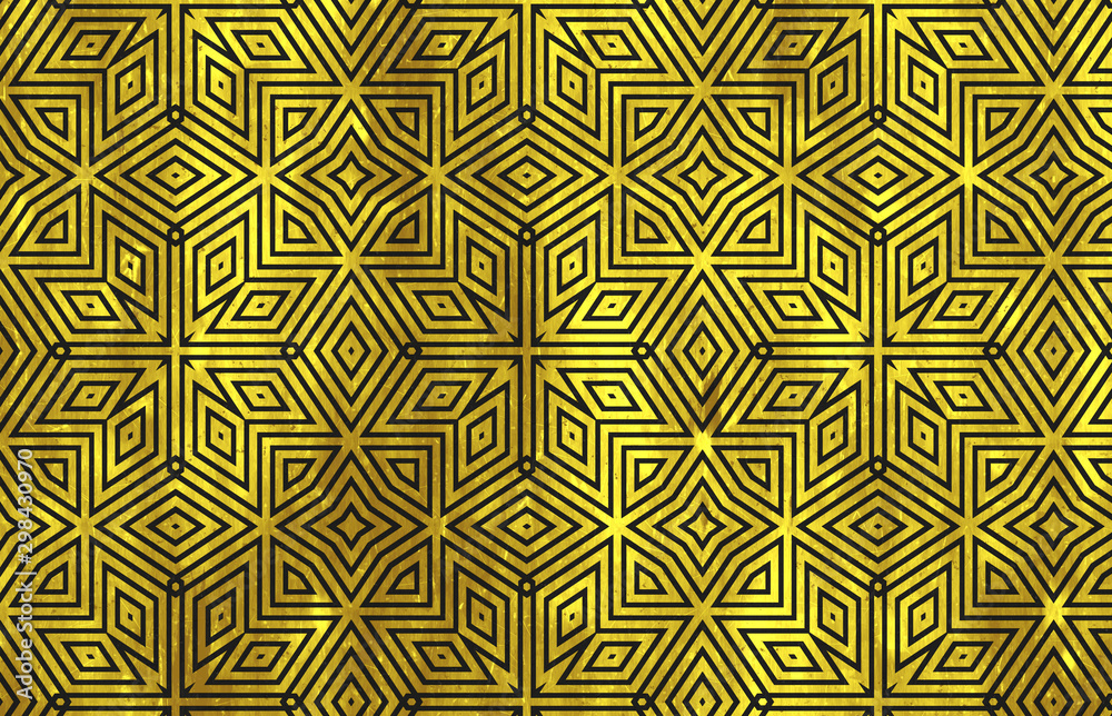decorative yellow and black ornament pattern