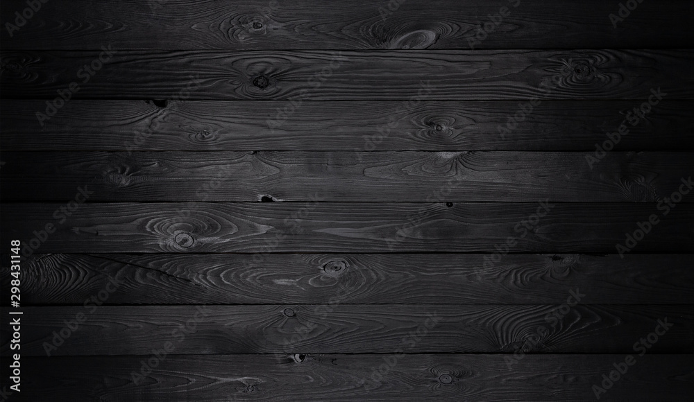 Fototapeta Czarny drewniany tło, stara drewniana deski tekstura