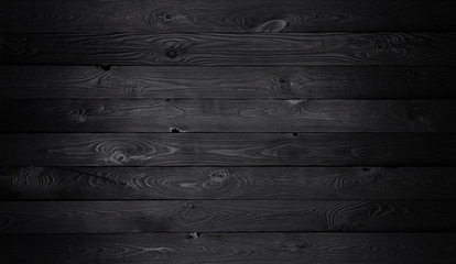 Black wooden background, old wooden planks texture