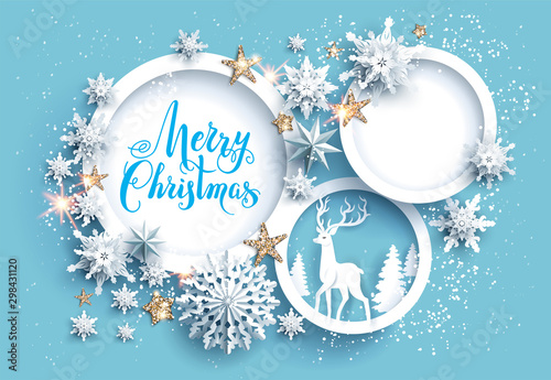 Winter Christmas frame for greeting