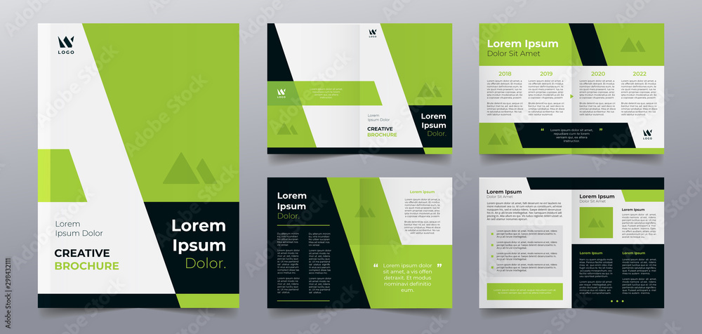 green business brochure pages template - obrazy, fototapety, plakaty 