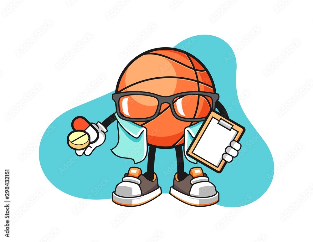 Fototapeta premium Basketball pharmacist cartoon. Mascot Character vector.