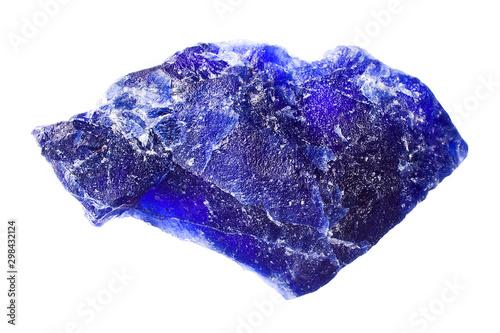 Macro photography of a sodalite stone on a white background
