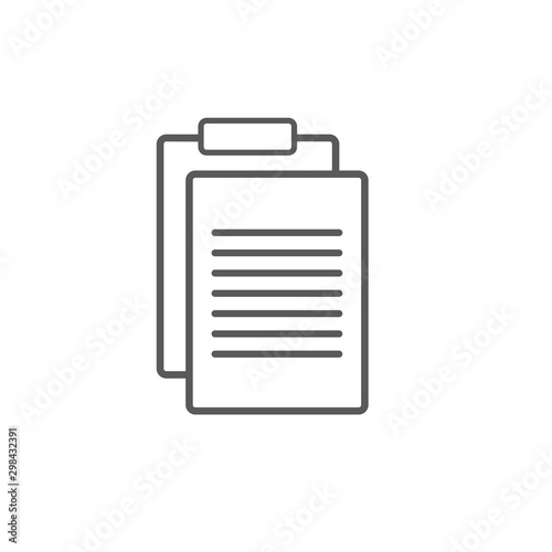 Document icon vector isolated on white background, clipboard symbol for your design, logo, application, UI.