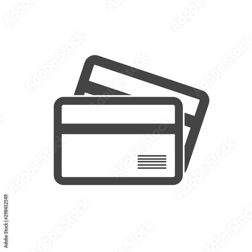 Credit card icon, vector illustration isolated on white background, Flat design style