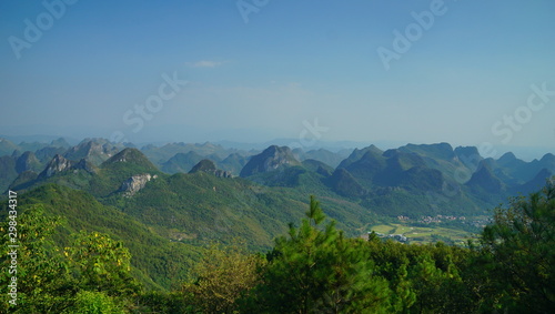 The veiw of earth surface relief of karst topography in Guilin from Yaou mountain © JG Arif Wibowo