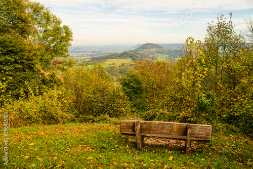 Panoramic view of the hill Hohenstaufen, Germany, to the east