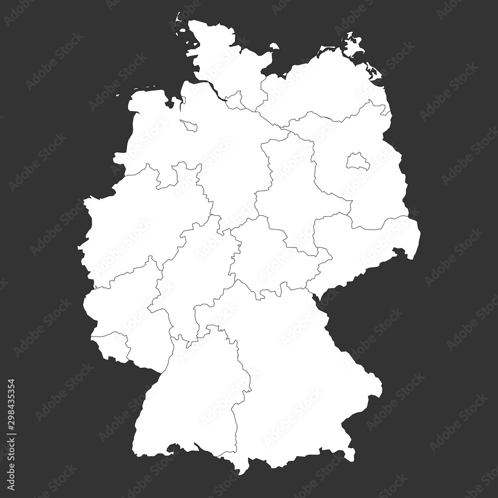 Germany map with boundaries vector illustration