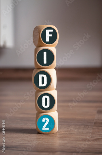 Tower made of cubes and dice with fido2 standard - Fast IDentity Online photo