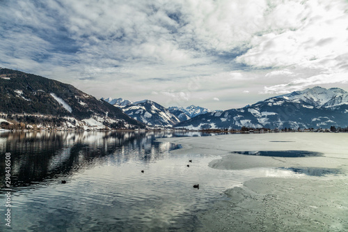 Lake Zell am See in winter, Austria