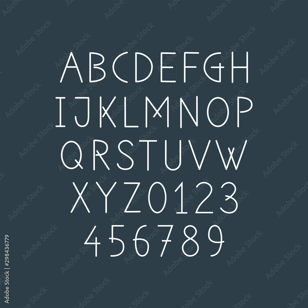 Vector set of thin line geometric uppercase letters. Vector set of thin line geometric uppercase letters.