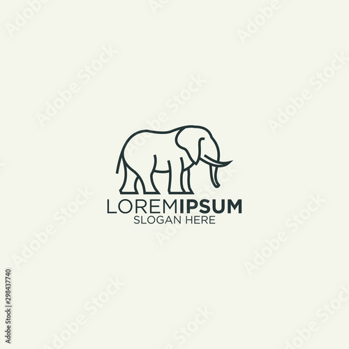 Elephant line art logo
