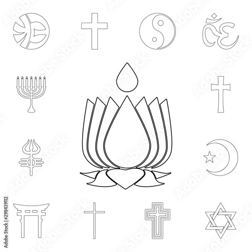 religion symbol, ayyavazhi outline icon. element of religion symbol illustration. signs and symbols icon can be used for web, logo, mobile app, ui, ux