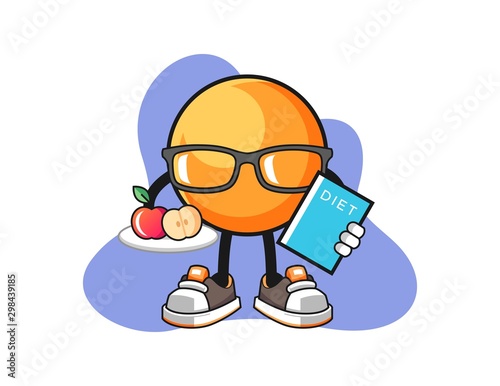 Ping pong ball dietitian cartoon. Mascot Character vector.