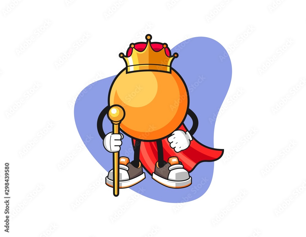 Ping pong ball king cartoon. Mascot Character vector.